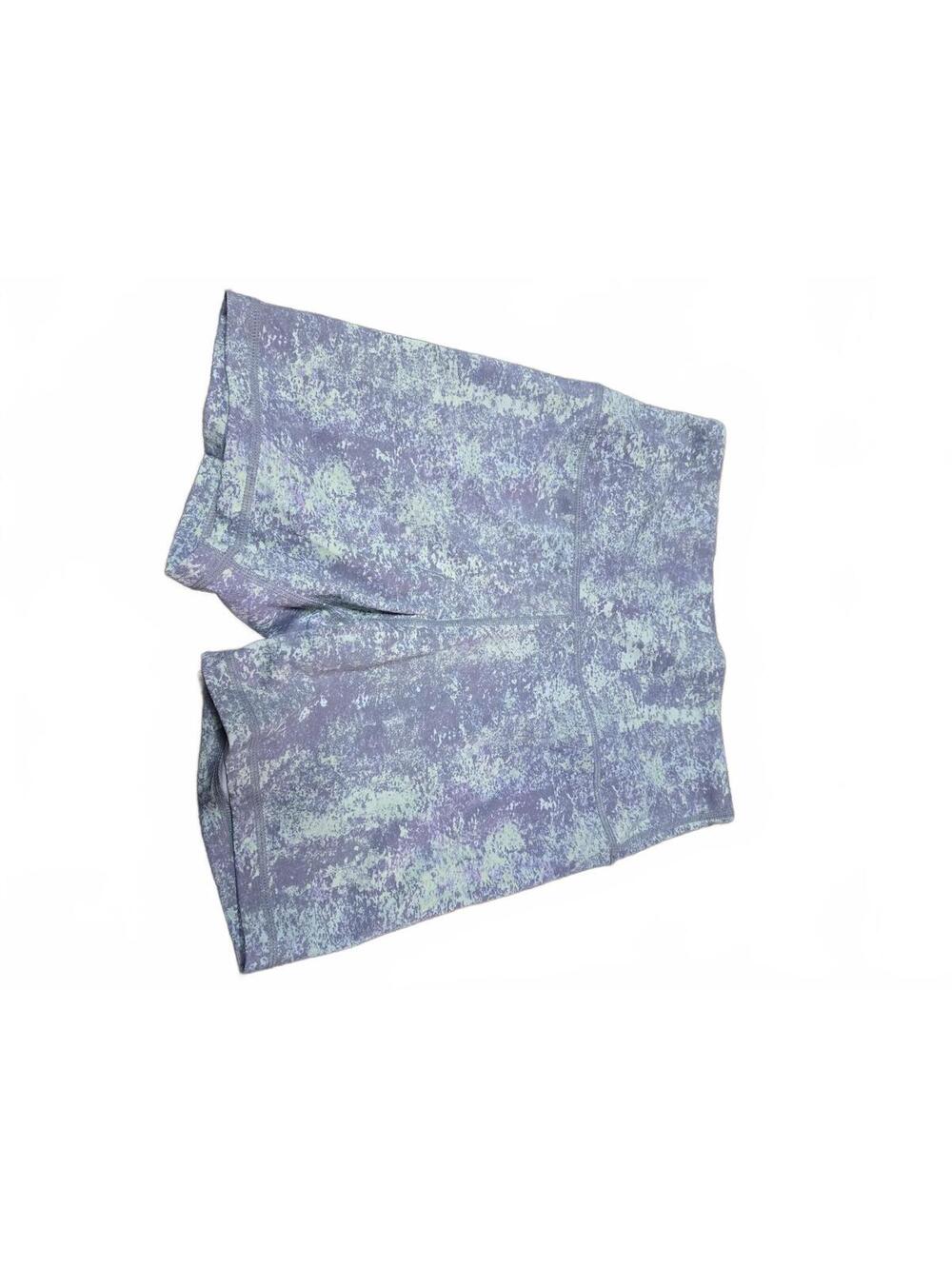 Mono B Women’s Small High Waist Biker Shorts Purple Abstract Athletic
